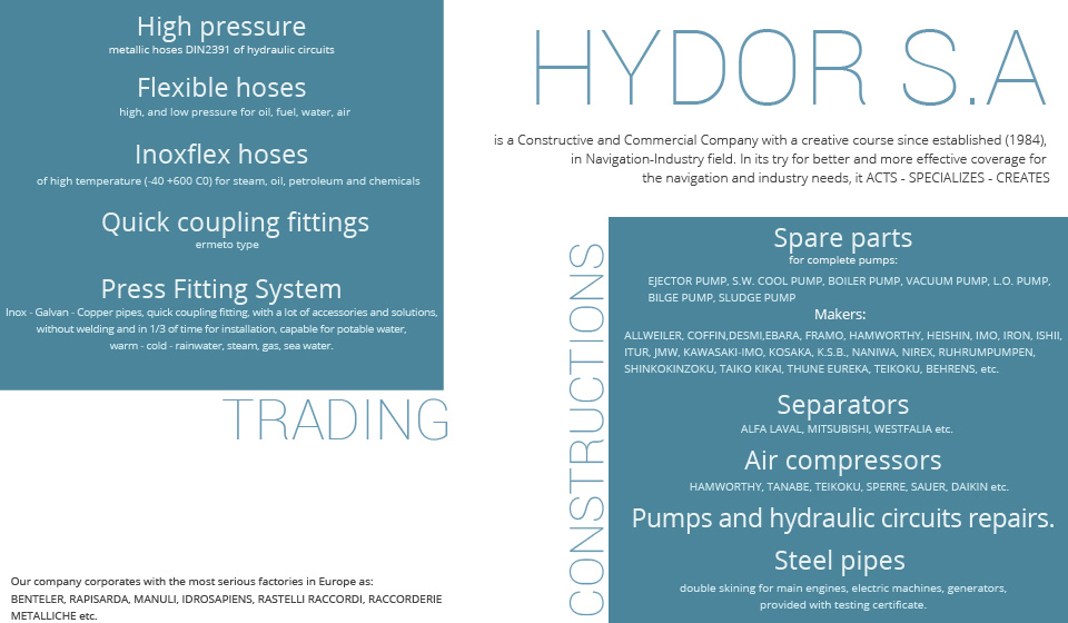 Websters - Portfolio | Hydor S.A Project